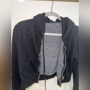 Brandy Melville Black Cropped Zip Up